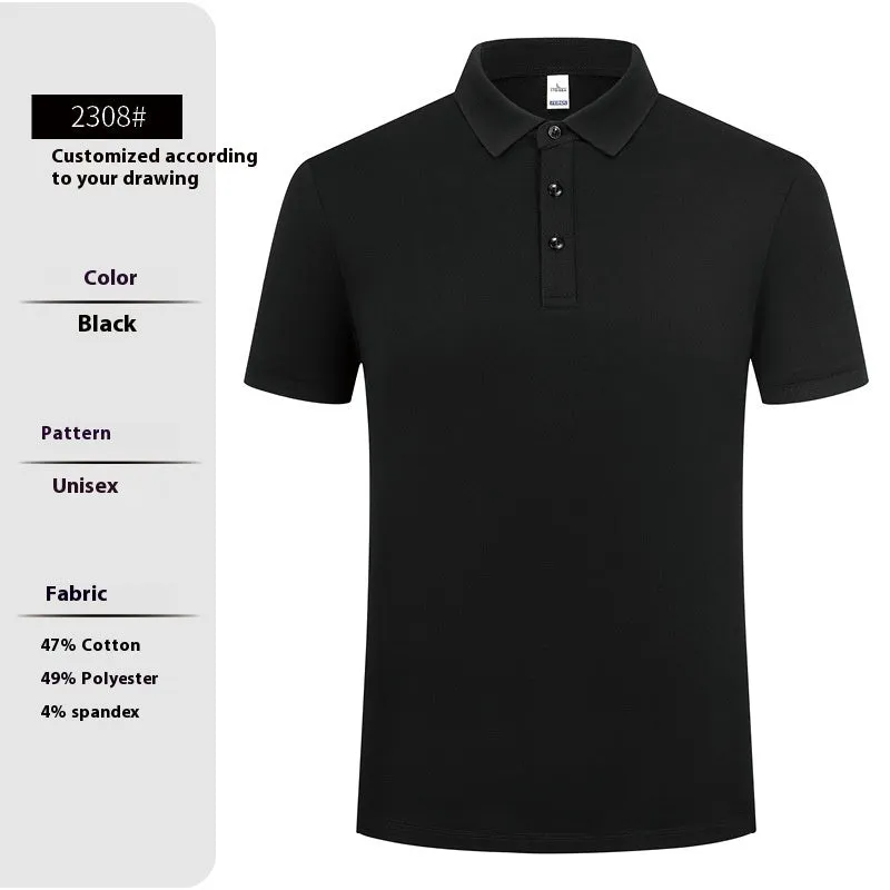 High-end workwear polo shirt in solid colour cotton-polyester blend short sleeve summer regular fit pullover
