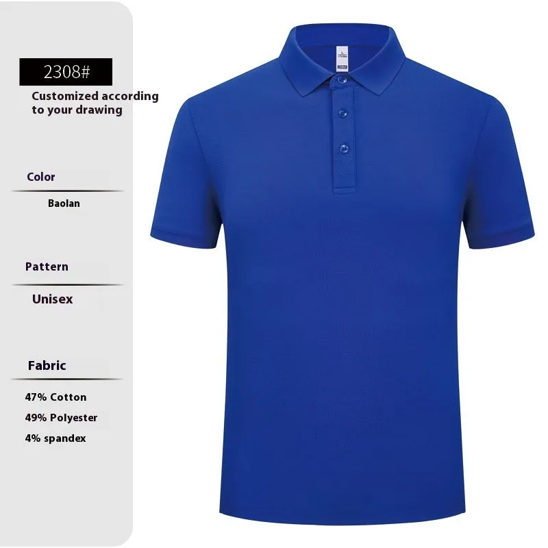 High-end workwear polo shirt in solid colour cotton-polyester blend short sleeve summer regular fit pullover