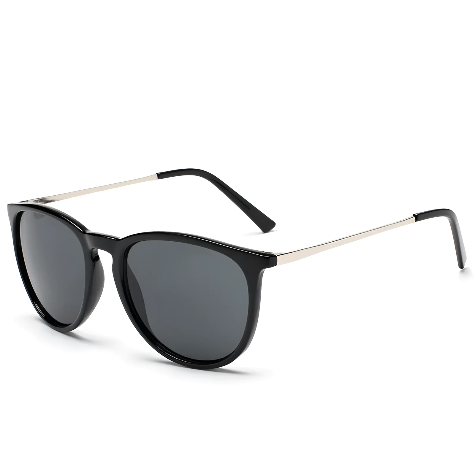 Retro round frame sunglasses with UV400 sunshade mirror lenses in full frame design