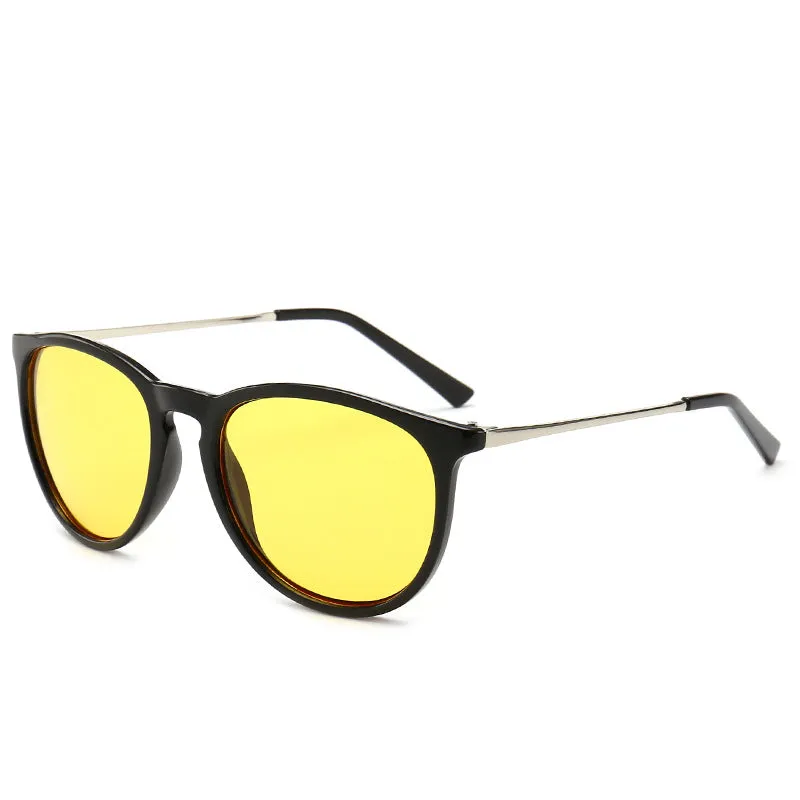 Retro round frame sunglasses with UV400 sunshade mirror lenses in full frame design