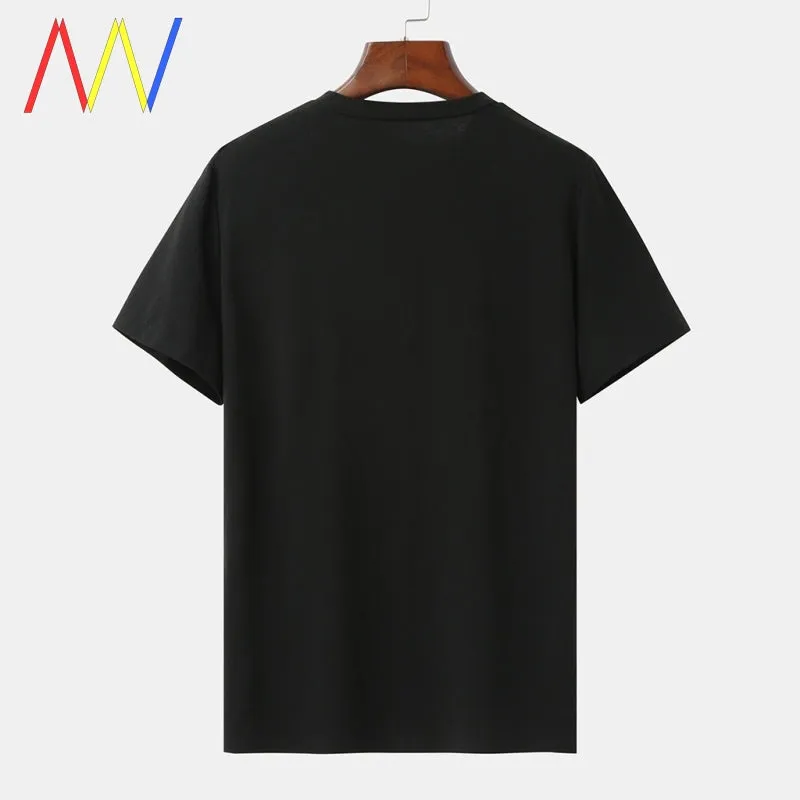 Men's white oversized short sleeve shirt with loose fit on casual display