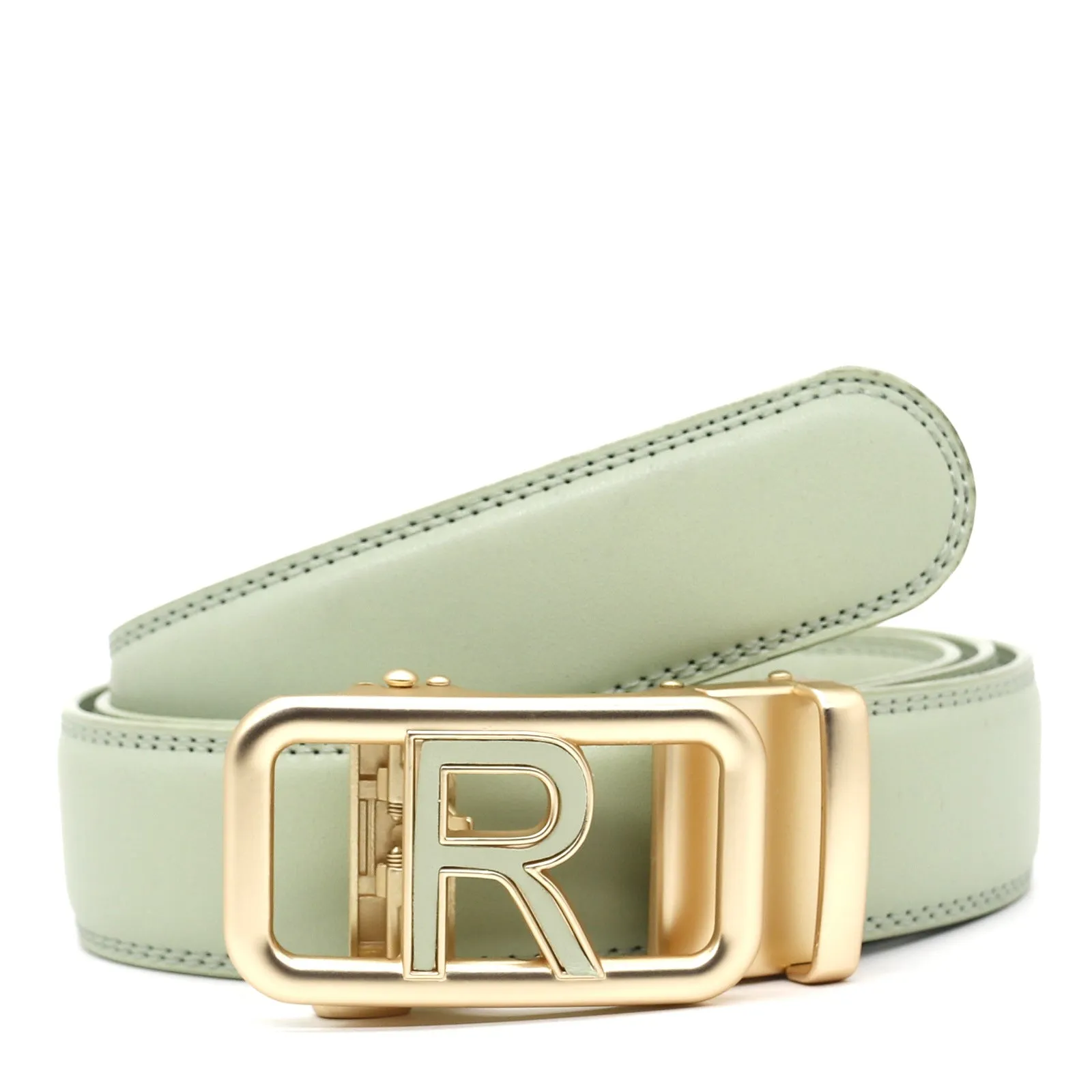Men's automatic buckle belt in genuine leather with alloy buckle, 125cm, available in ten colours for all-match casual wear.