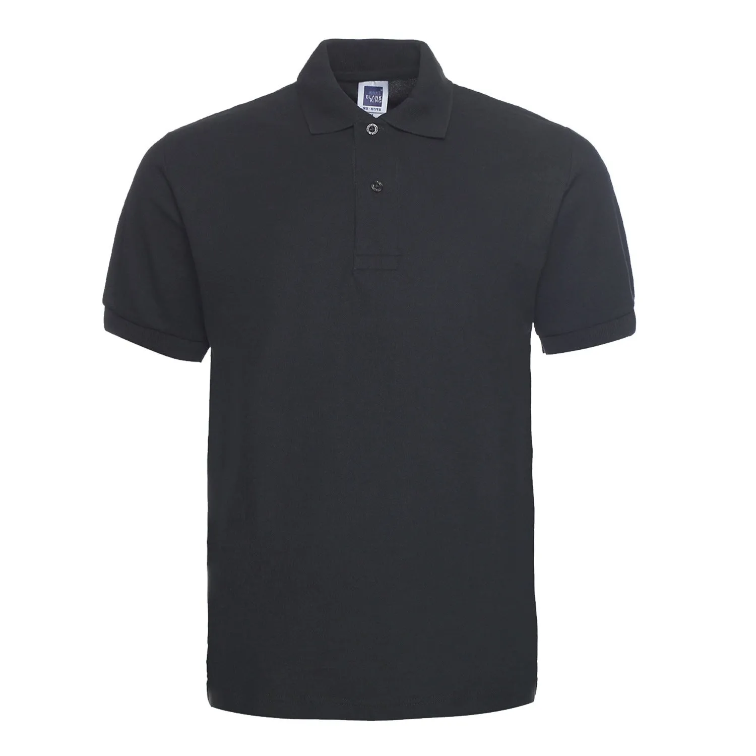 Solid colour lapel short sleeve polo shirt in cotton blend fabric available in multiple colours and plus sizes
