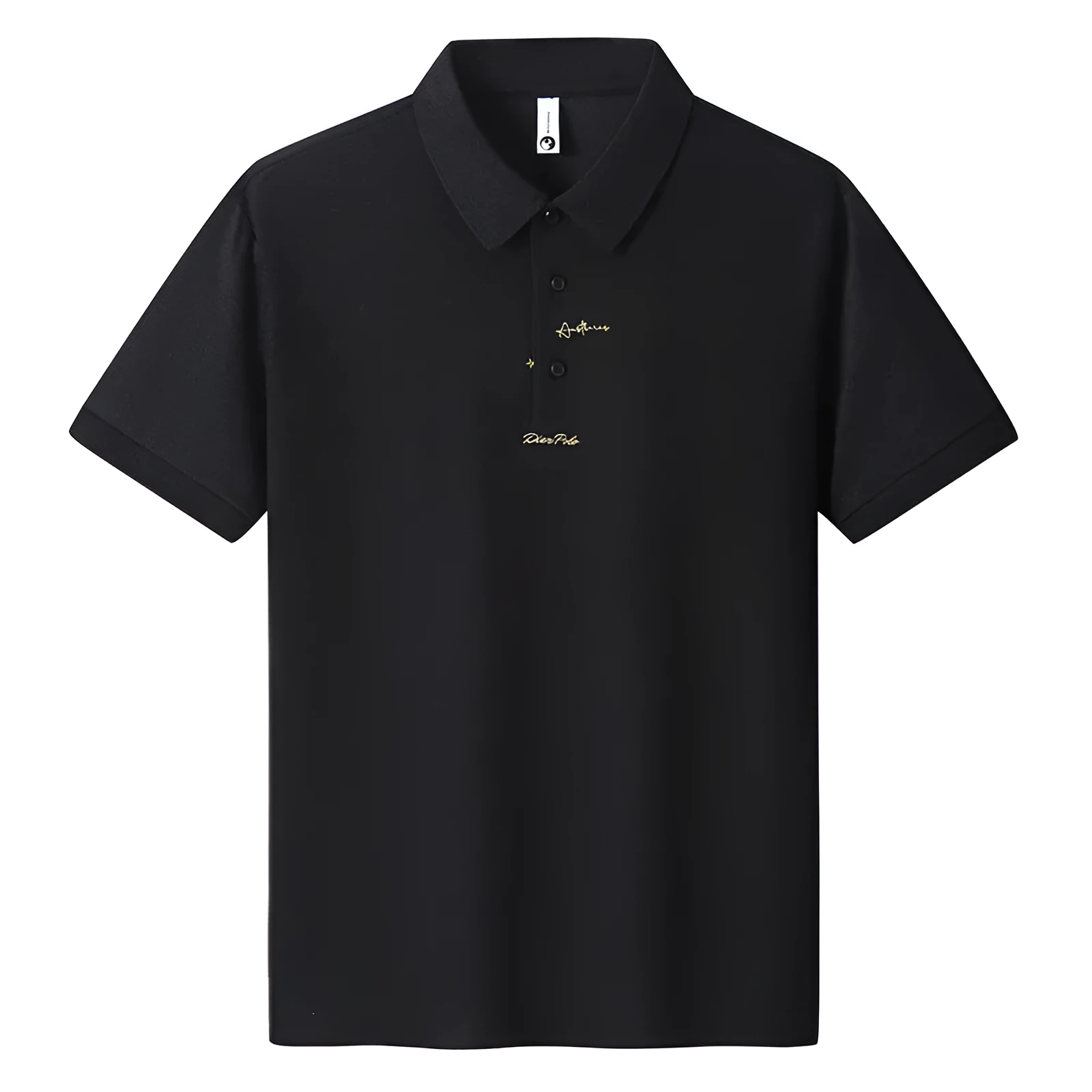 Men's loose-fit casual cotton T-shirt with a letter pattern, shown in multiple colour options.