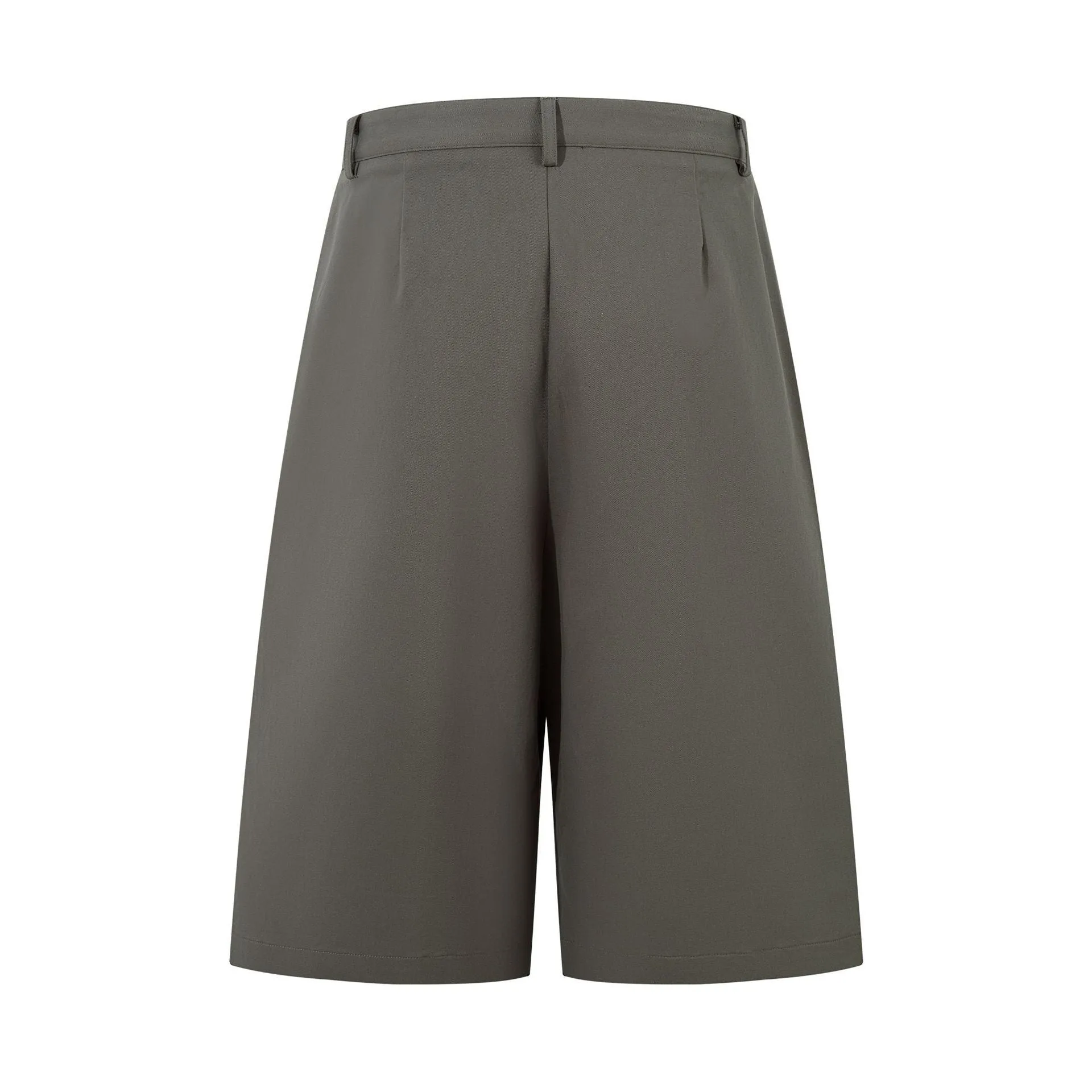 Retro wide leg straight denim middle pants in black and green colour options showing loose fit and fifth pants length