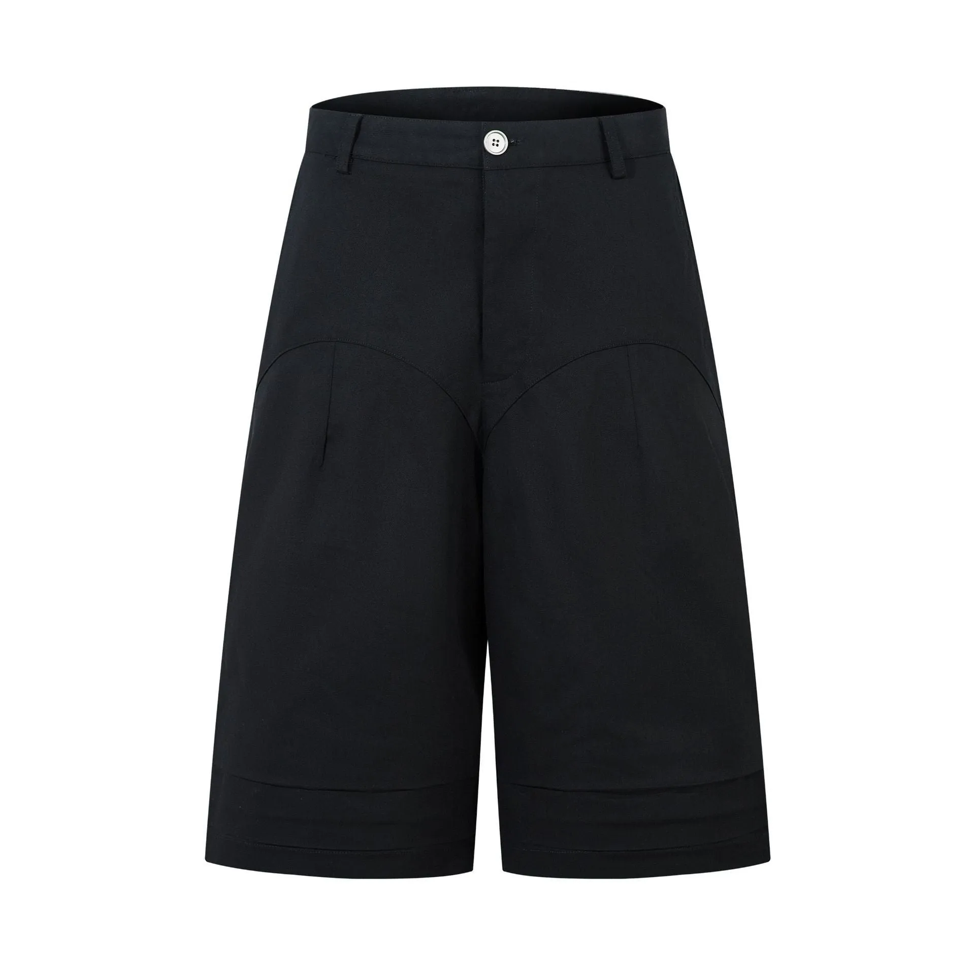Retro wide leg straight denim middle pants in black and green colour options showing loose fit and fifth pants length