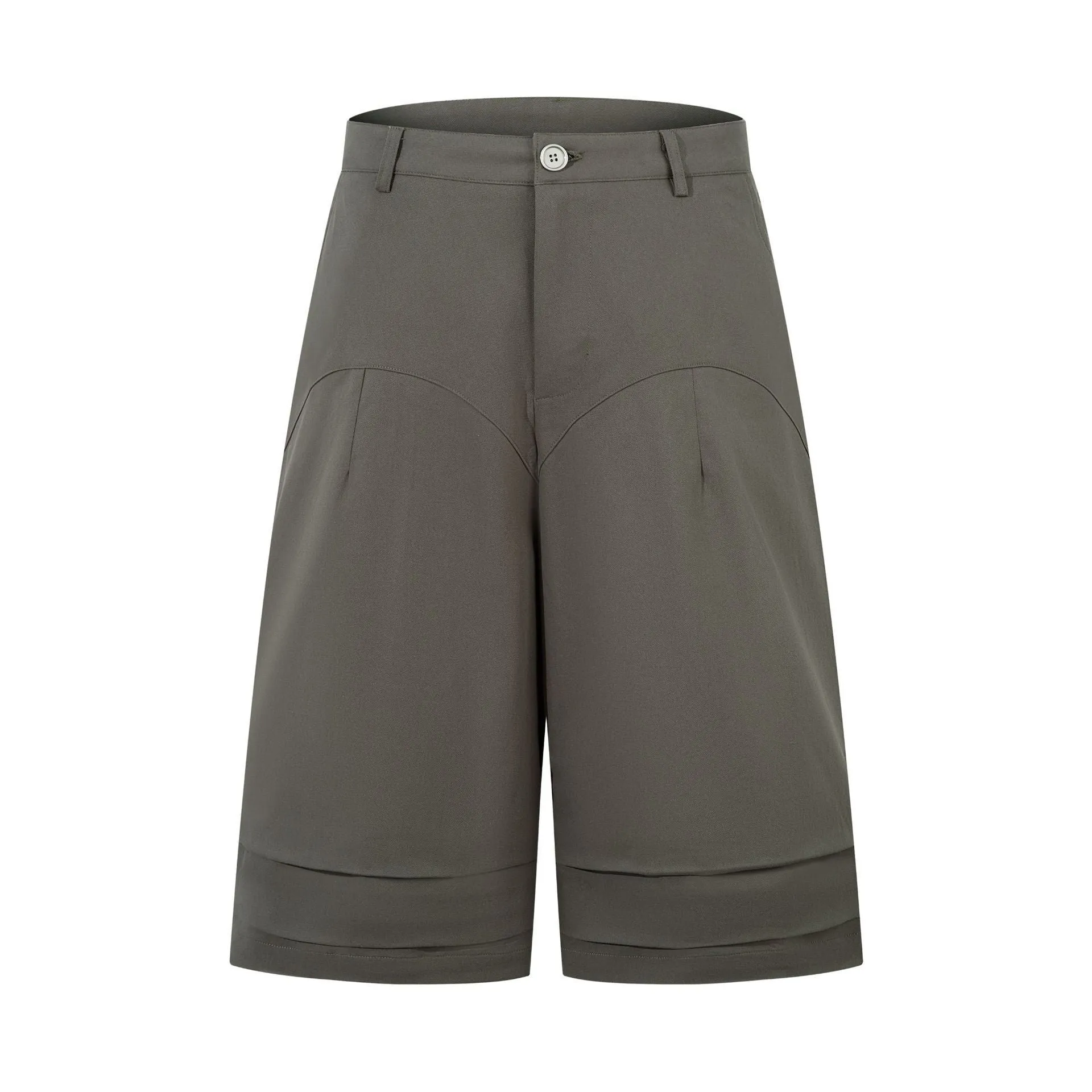 Retro wide leg straight denim middle pants in black and green colour options showing loose fit and fifth pants length