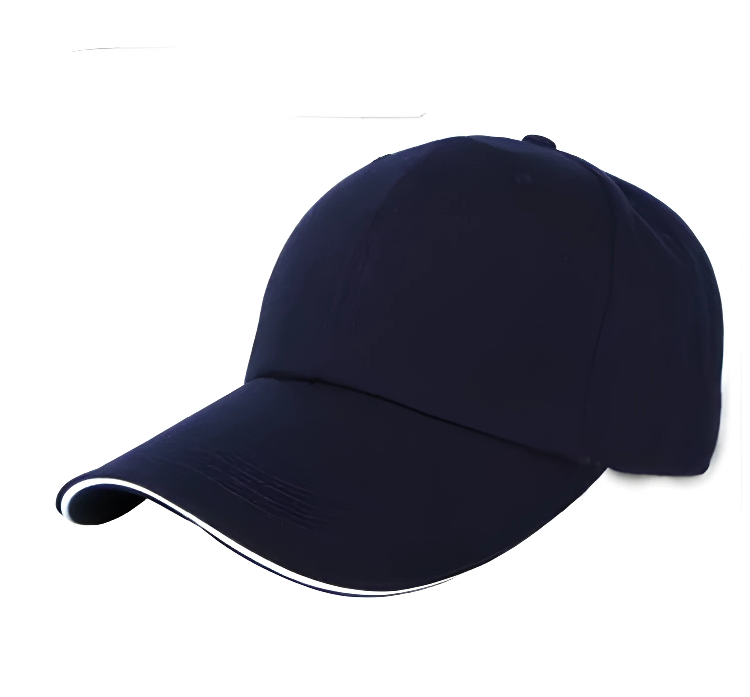 Classic cotton dad hat low profile adjustable plain baseball cap with big brim in black red edge colour