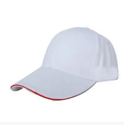 Classic cotton dad hat low profile adjustable plain baseball cap with big brim in black red edge colour