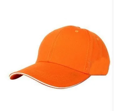 Classic cotton dad hat low profile adjustable plain baseball cap with big brim in black red edge colour