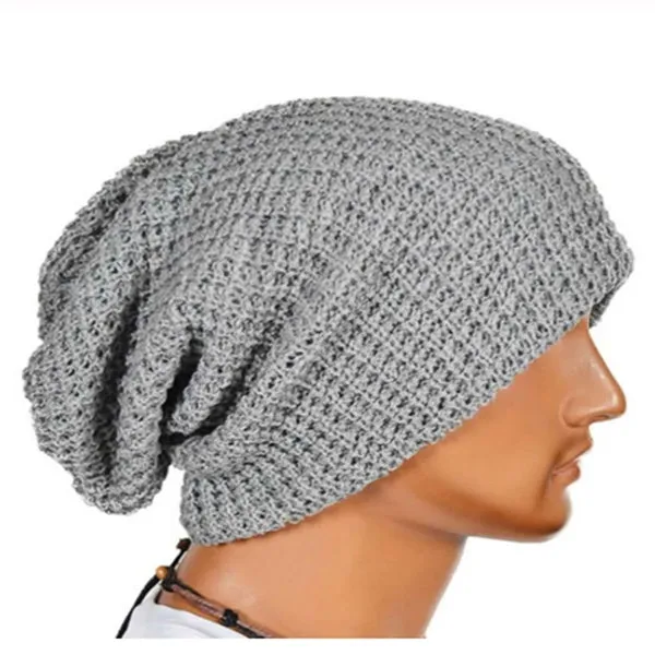 Warp-knitted wool cap with striped pattern in black, 32cm length