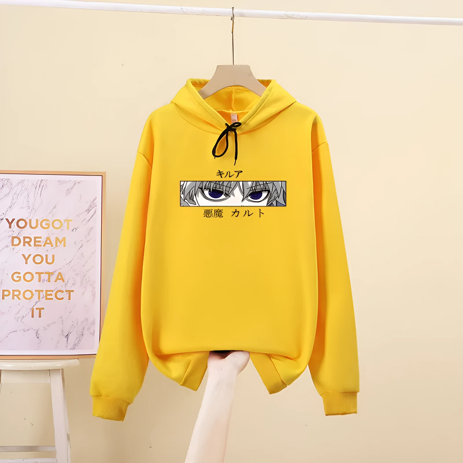 Loose hoodie for women in milk silk fabric, available in black, grey, pink, yellow, sizes S-XXXL