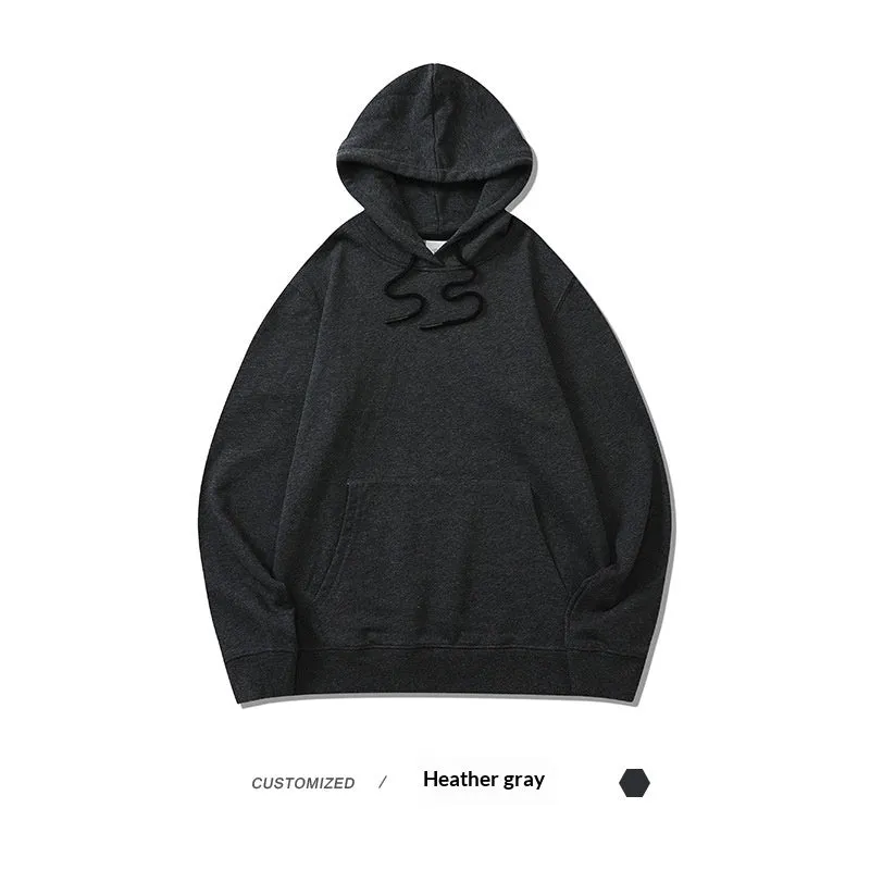Men's loose fit cotton hooded pullover sweatshirt in beige with front 3D patch pocket, solid colour long sleeve top for daily wear