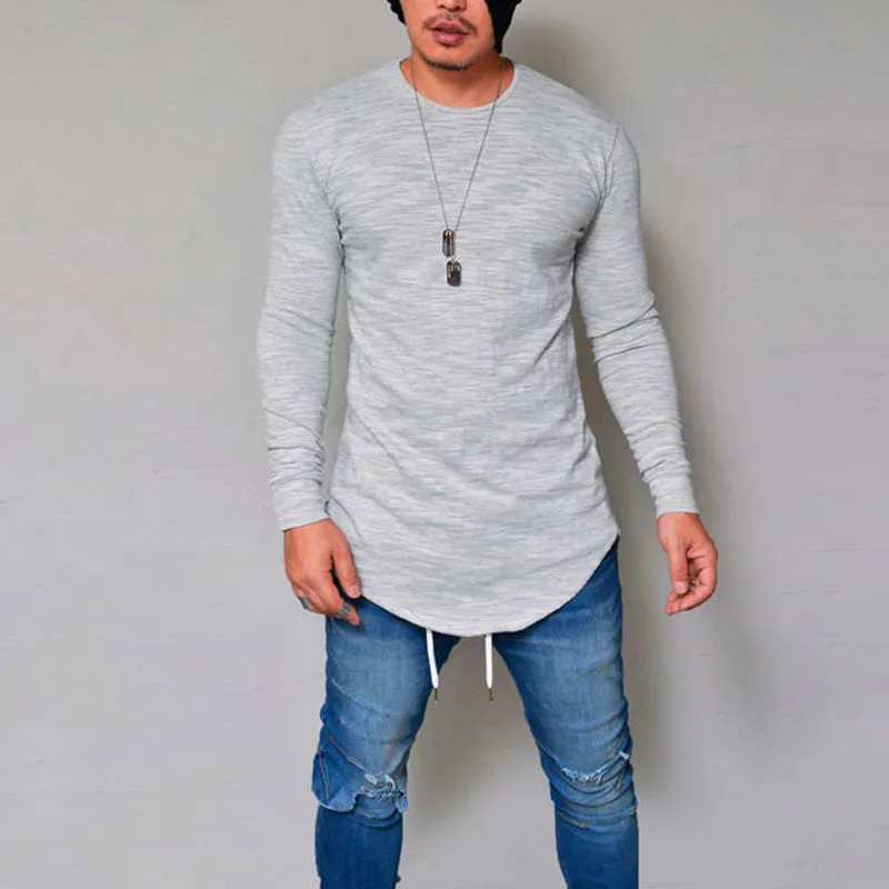 Slim fit round neck solid colour long sleeve t-shirt for women in white, front view