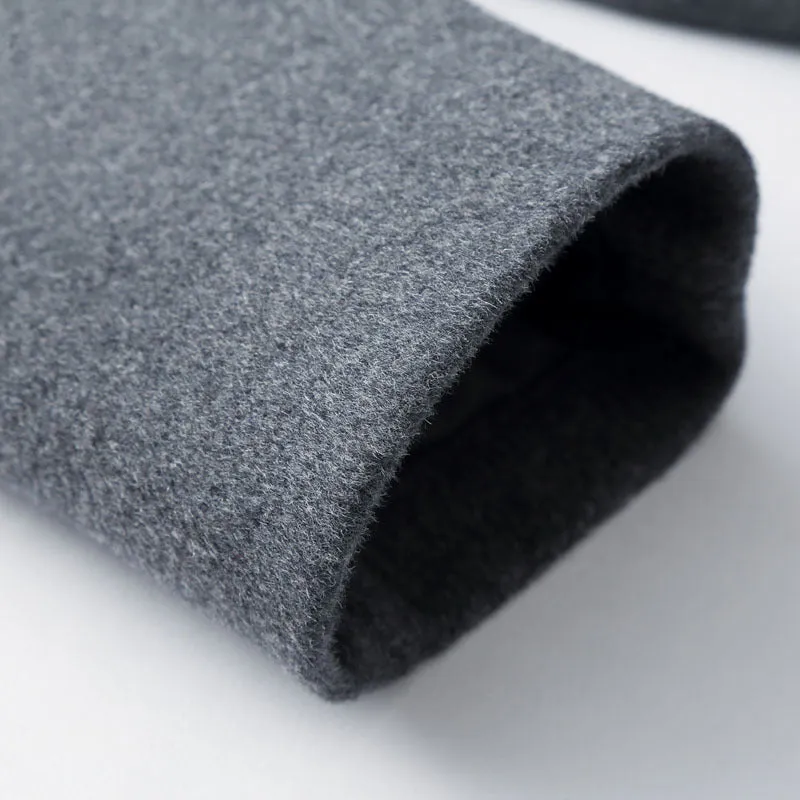 Men's woolen jacket in black, winter coat with woolen cloth fabric