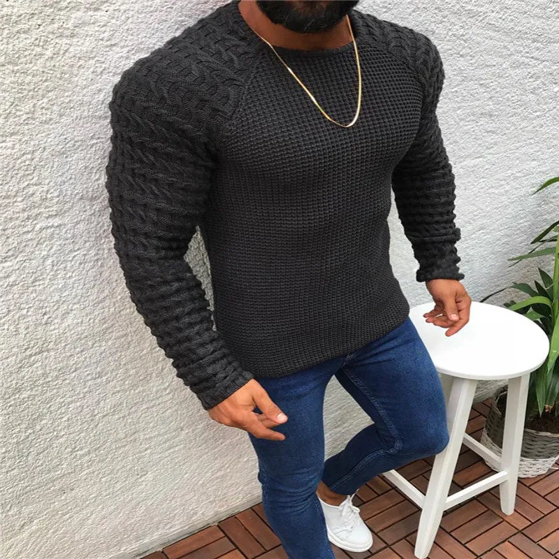 Men pullover sweater in acrylic blend, high temperature set, available in red, black, grey, white, sizes S to 3XL