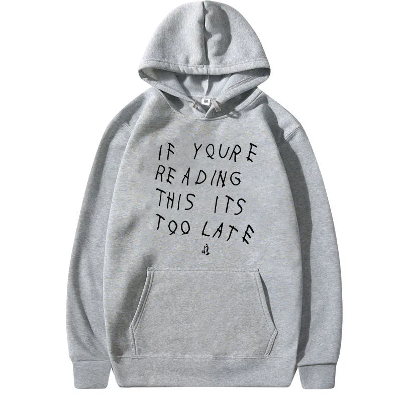 Letter print hoodie for men and women, pullover style, hooded, long sleeves, loose fit in polyester fibre