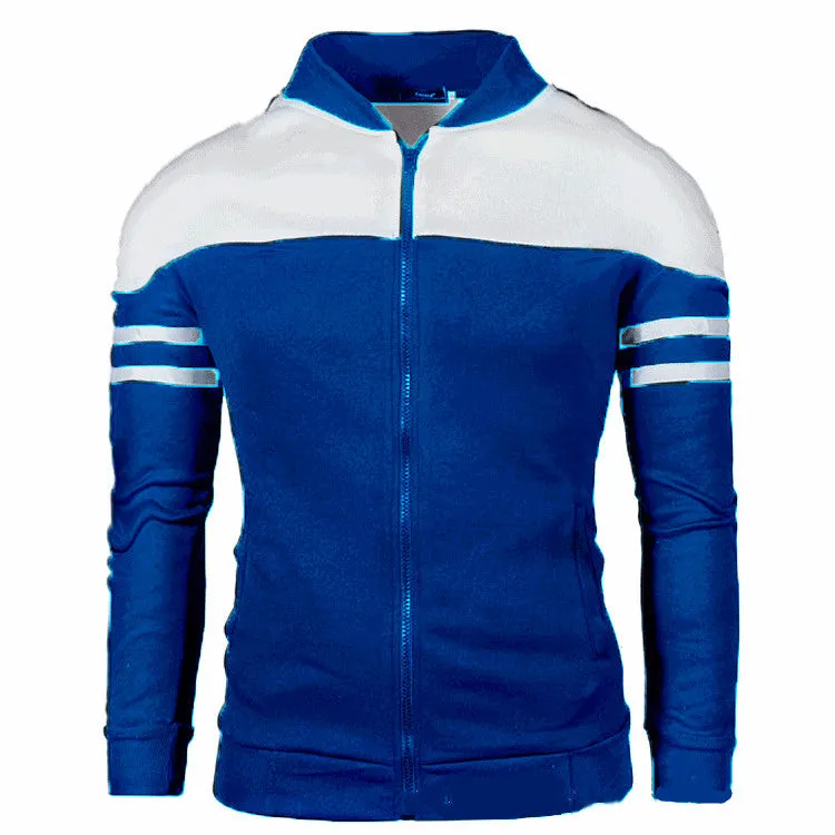 Casual zipper hooded jacket in autumn cotton blend, four colours, sizes L to 4XL