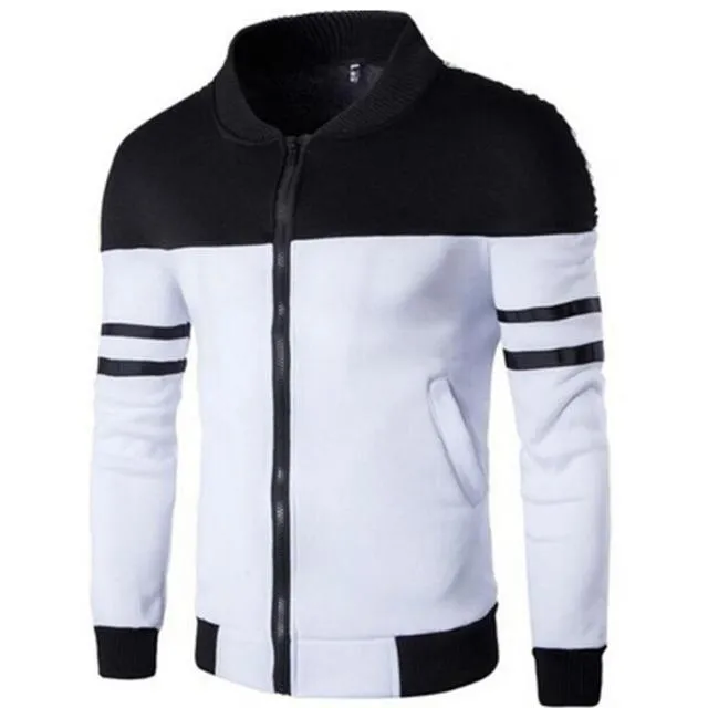 Casual zipper hooded jacket in autumn cotton blend, four colours, sizes L to 4XL