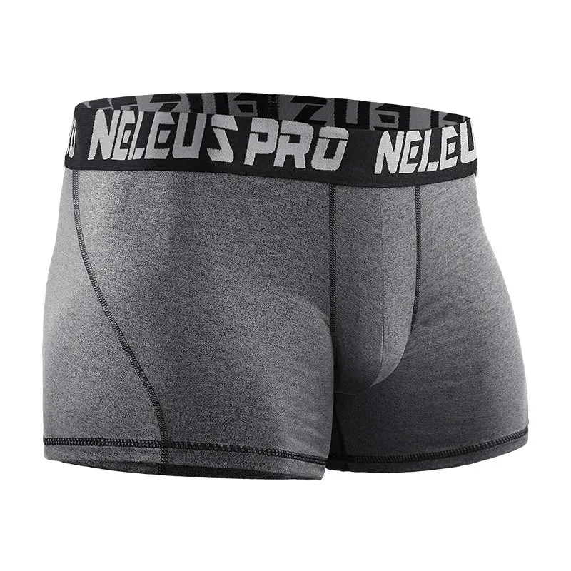 Men's anti-wear compression shorts for running, black colour, polyester fibre, sizes M to XXL