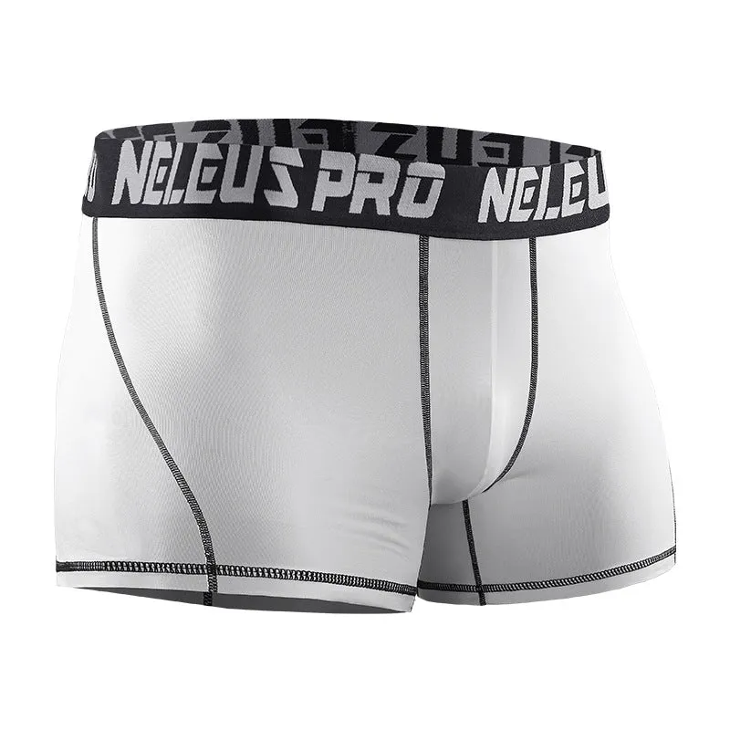 Men's anti-wear compression shorts for running, black colour, polyester fibre, sizes M to XXL