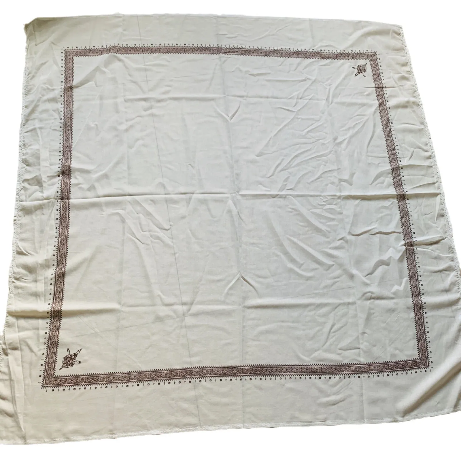 Printed square polyester scarf in six colour options measuring 138cm x 138cm