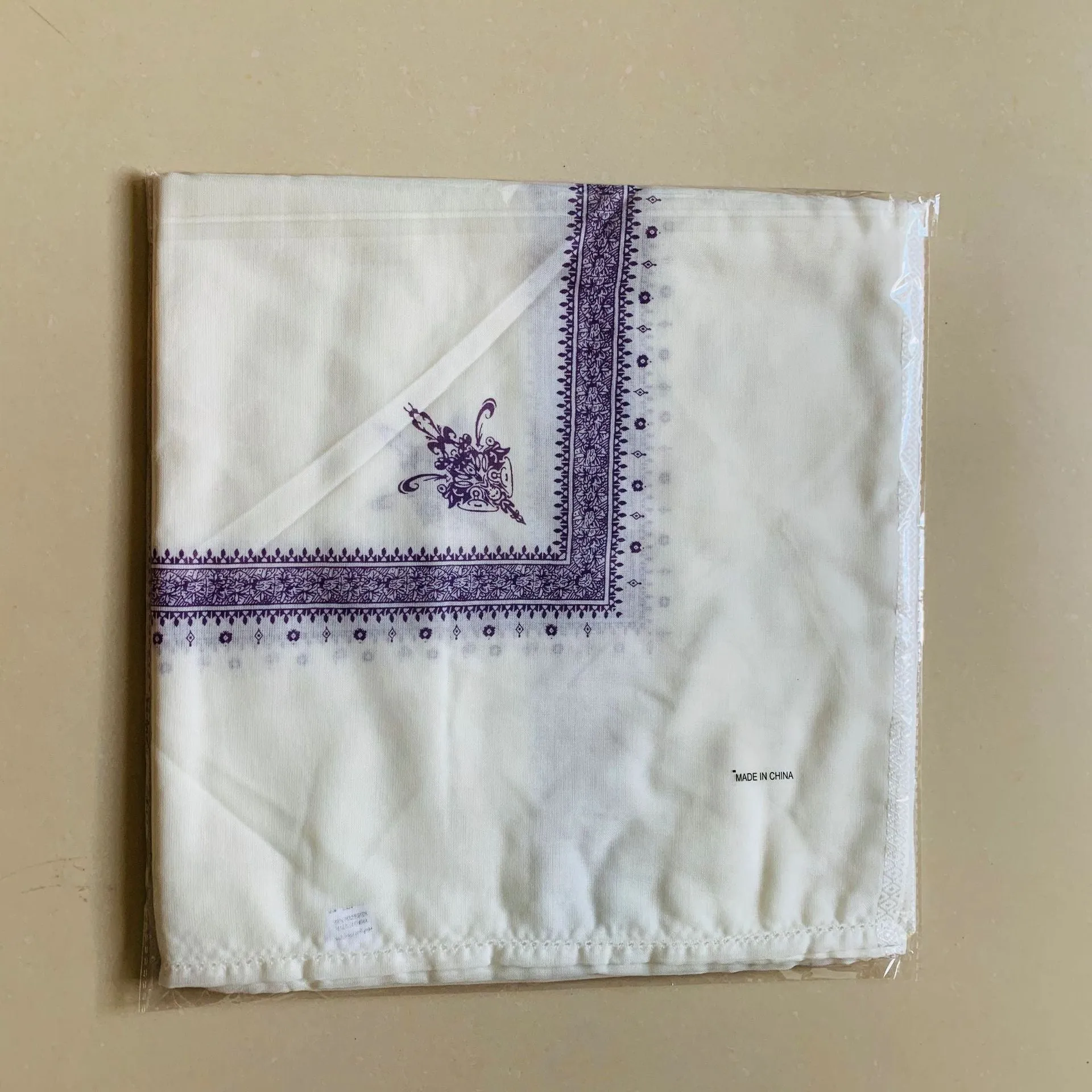 Printed square polyester scarf in six colour options measuring 138cm x 138cm