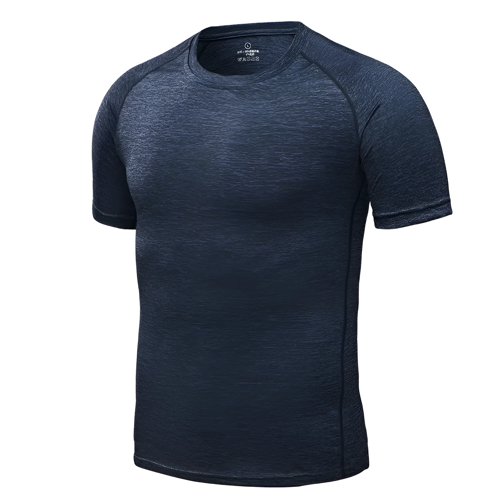 Outdoor sports quick dry cationic fabric round neck short sleeve t-shirt in black ash for men and women