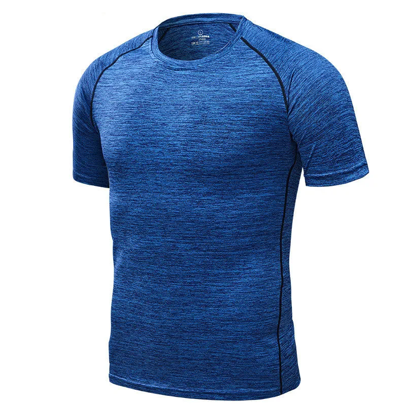 Outdoor sports quick dry cationic fabric round neck short sleeve t-shirt in black ash for men and women