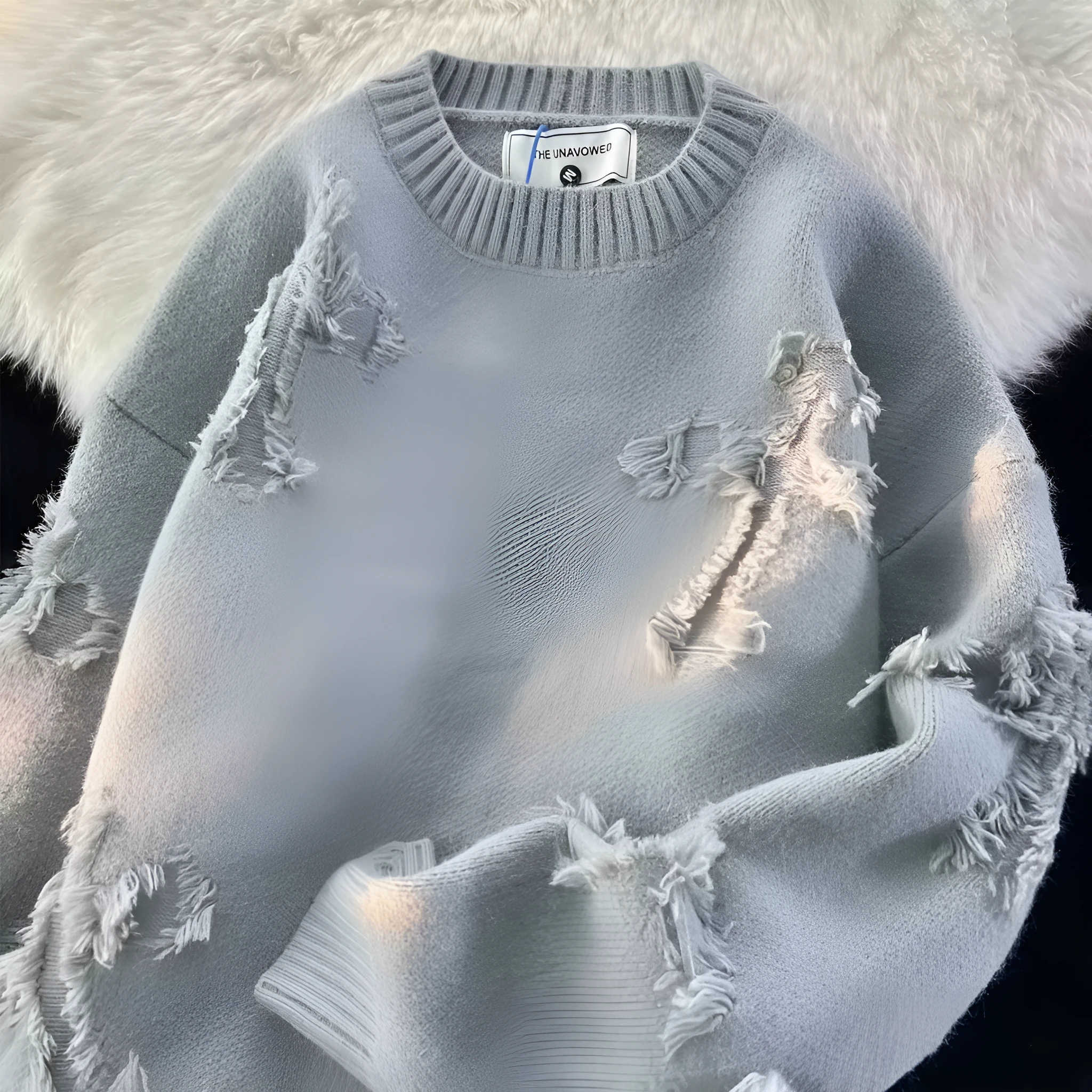 Men's autumn winter ripped hoodie in polyester, available in apricot, black, and gray, sizes M to 3XL