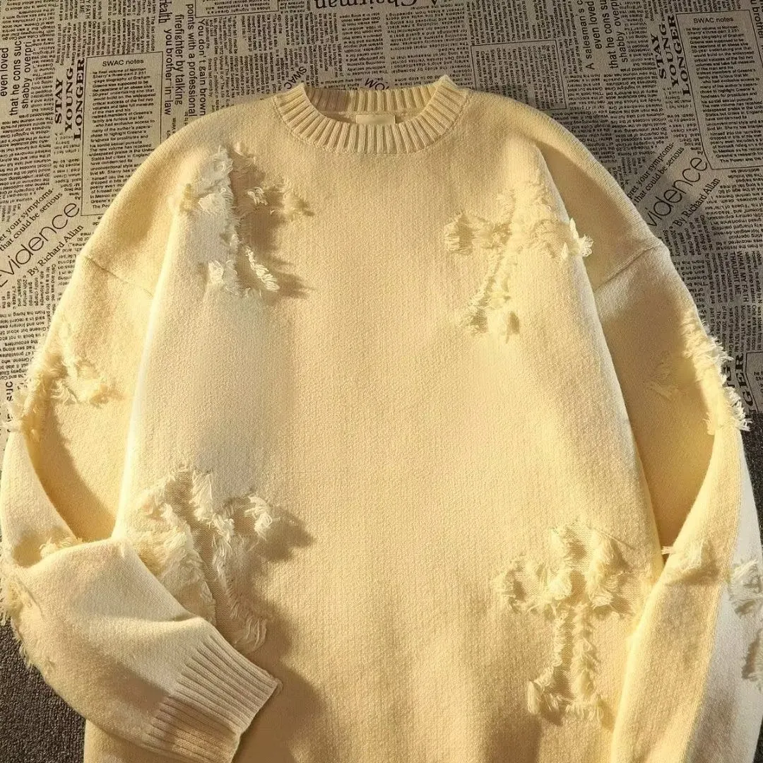 Men's autumn winter ripped hoodie in polyester, available in apricot, black, and gray, sizes M to 3XL