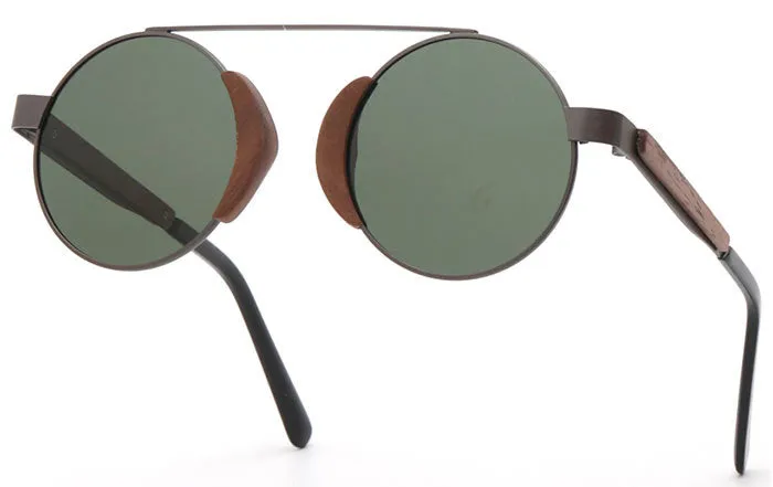 Bamboo retro sunglasses with wood frame and polarised TAC lenses in vintage style