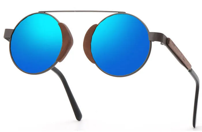 Bamboo retro sunglasses with wood frame and polarised TAC lenses in vintage style