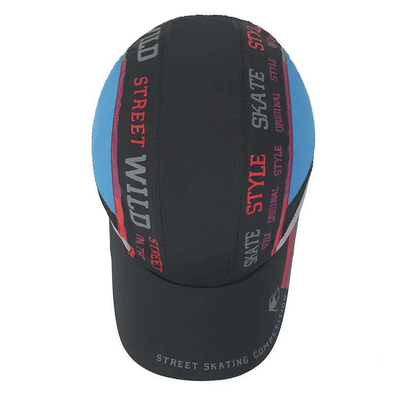 Summer quick-drying men's baseball cap with printed stitching, adjustable fit, in dark blue colour
