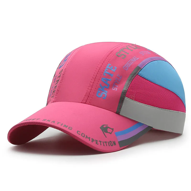 Summer quick-drying men's baseball cap with printed stitching, adjustable fit, in dark blue colour