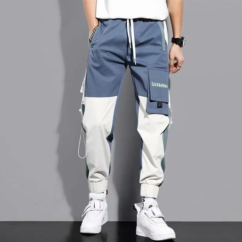 Men's cotton ankle-tied drawstring casual pants in black, skinny fit, non-iron finish