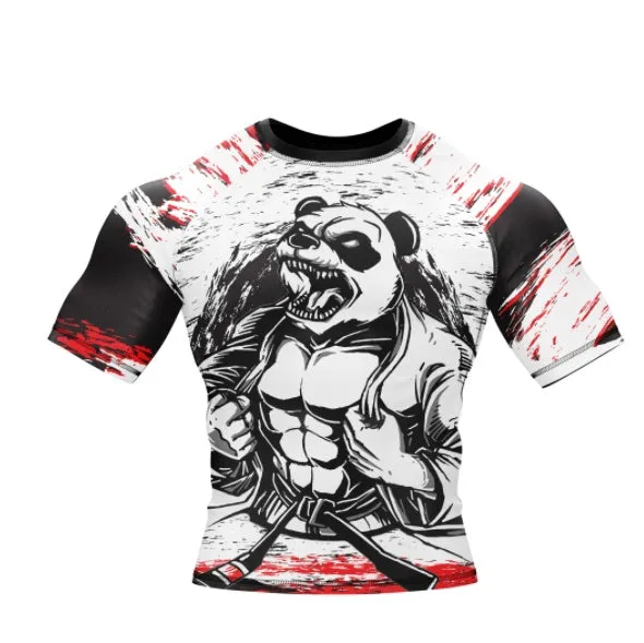 SHREDDED PANDA XMartial rash guard long sleeve in black for BJJ training