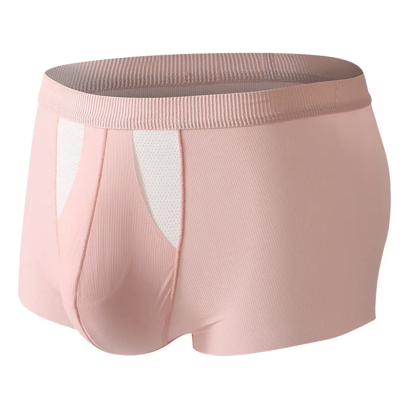 Men's ice silk double-layer shorts in multiple colours showing the hole bag compartment for dry wet separation.