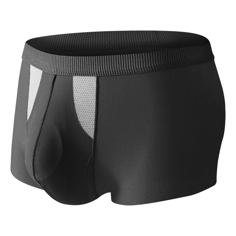 Men's ice silk double-layer shorts in multiple colours showing the hole bag compartment for dry wet separation.