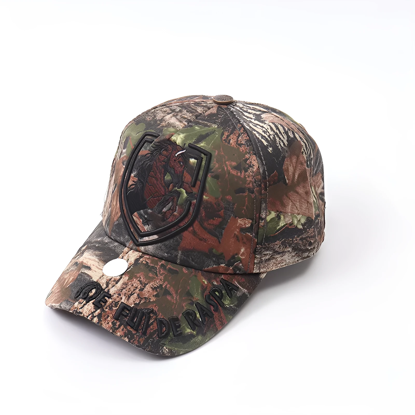 Letter embroidery graffiti baseball cap unisex cotton dome crown sun protection hat in brown
