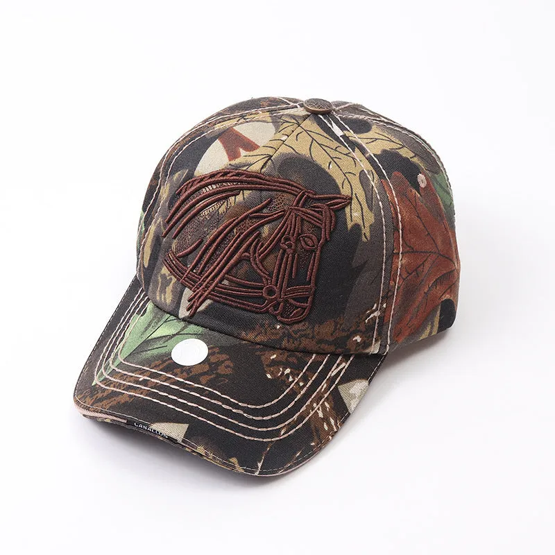 Letter embroidery graffiti baseball cap unisex cotton dome crown sun protection hat in brown