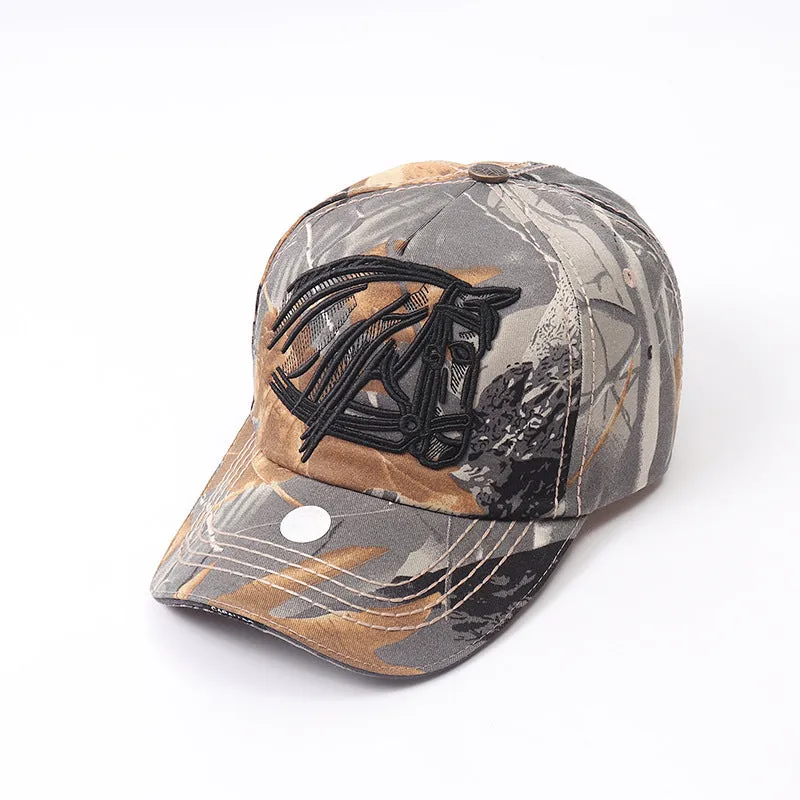 Letter embroidery graffiti baseball cap unisex cotton dome crown sun protection hat in brown
