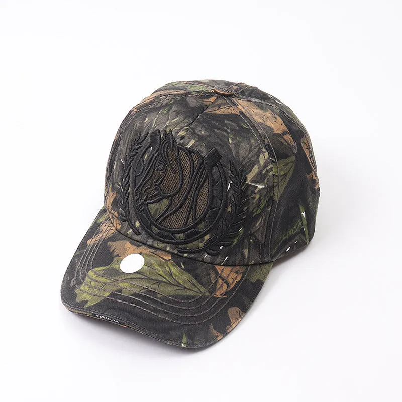 Letter embroidery graffiti baseball cap unisex cotton dome crown sun protection hat in brown