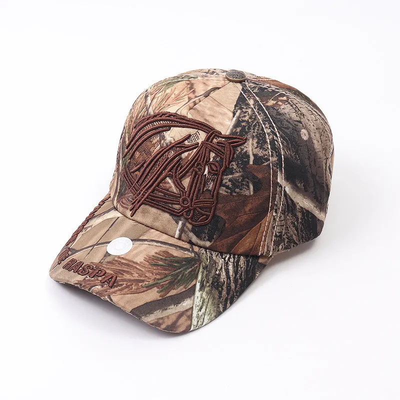 Letter embroidery graffiti baseball cap unisex cotton dome crown sun protection hat in brown