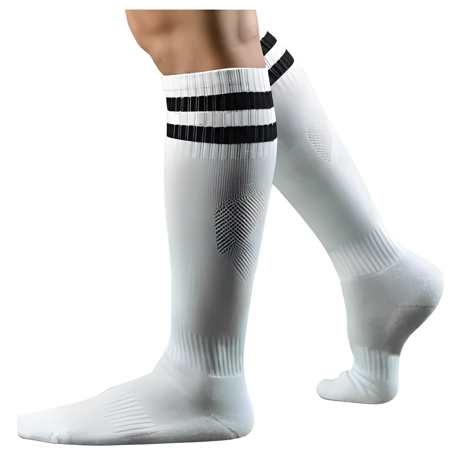 Pair of football training socks in adult size made from 63% polyester fibre