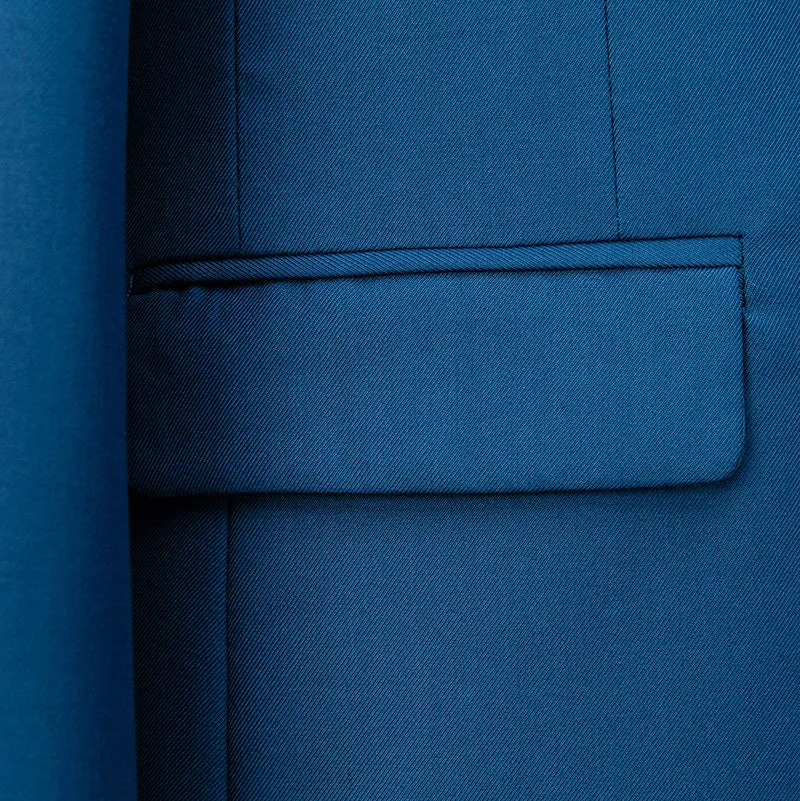 Men's loose fit business casual suit two-piece set in polyester, available in multiple colours and sizes M-5XL