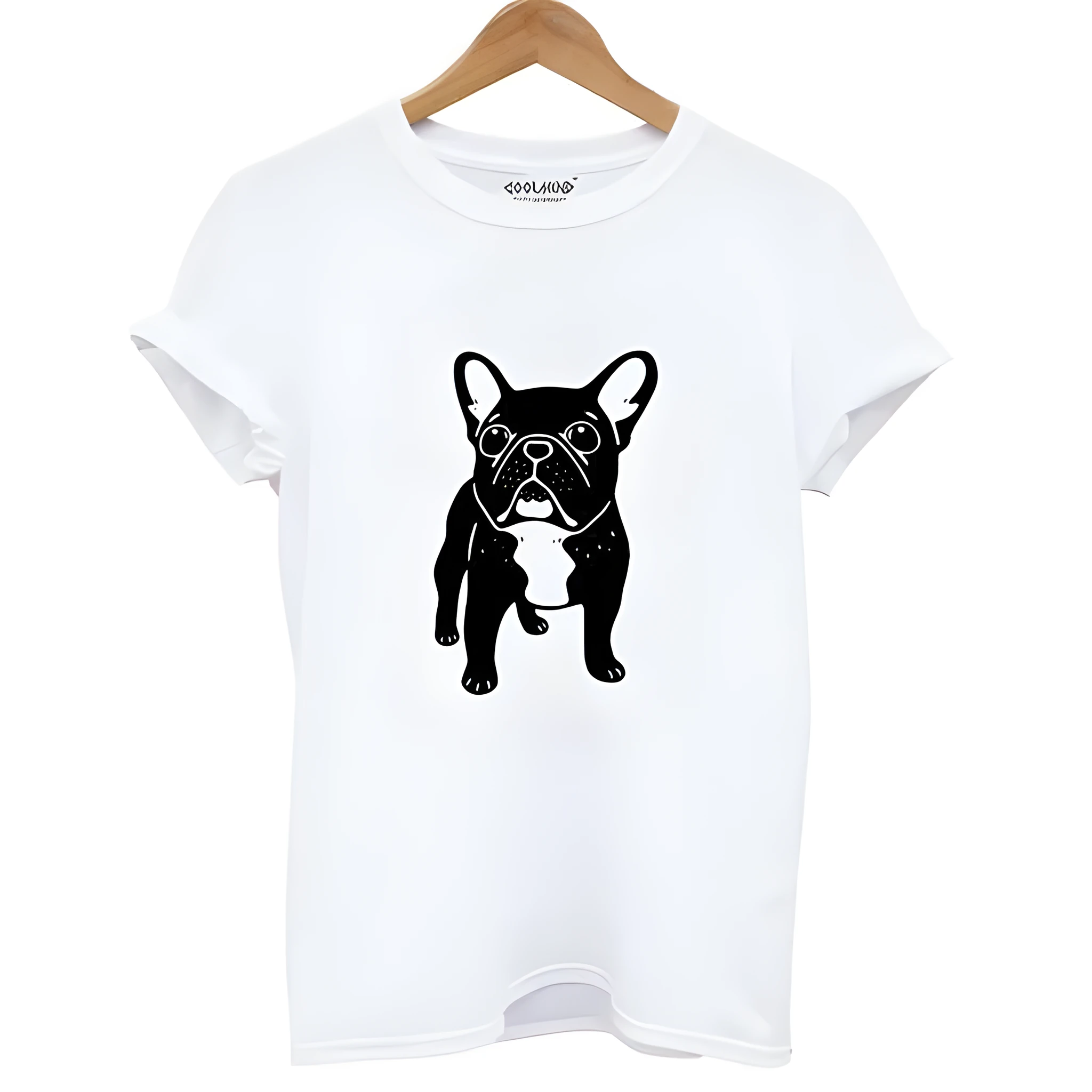 100% cotton loose fit print t-shirt in black with short sleeves and round neck