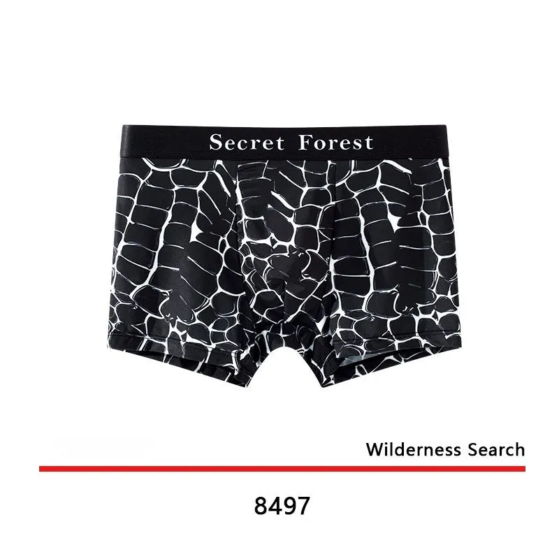 Men's loose fit thin boxer shorts in black, grey, and brown colours, made from quick-dry polyester.
