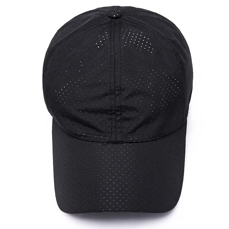 Adjustable wide brim satin baseball cap in dark grey – Korean style breathable summer sun hat