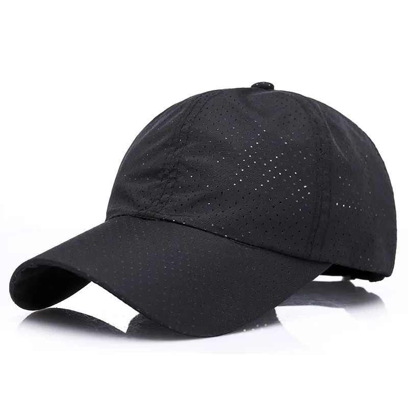 Adjustable wide brim satin baseball cap in dark grey – Korean style breathable summer sun hat
